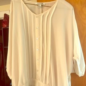 Sheer cream blouse